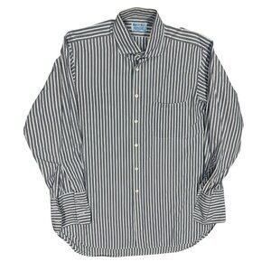 Hilditch & Key Dress Shirt French Cuffs Striped Made in Britain 43 17 XL
